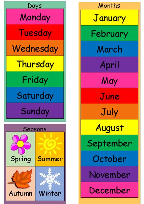 Days Of The Month Printables